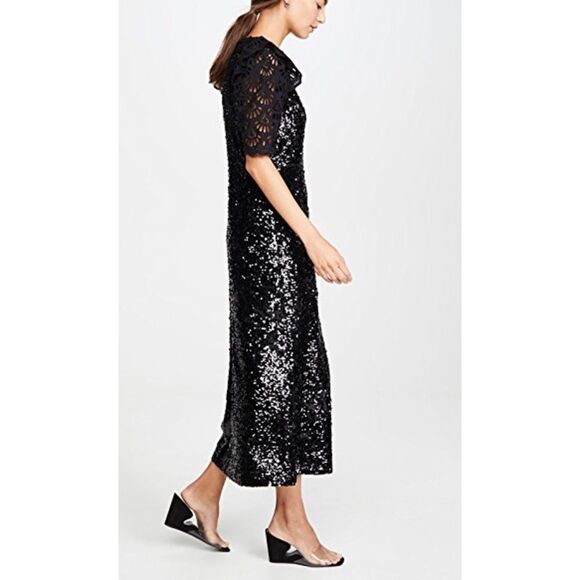 Sea New York Black Sequin Gown with Sleeves! - Picture 5 of 6